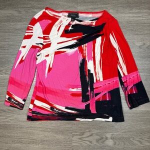 ST. JOHN Nordstrom Abstract Long Sleeve Top